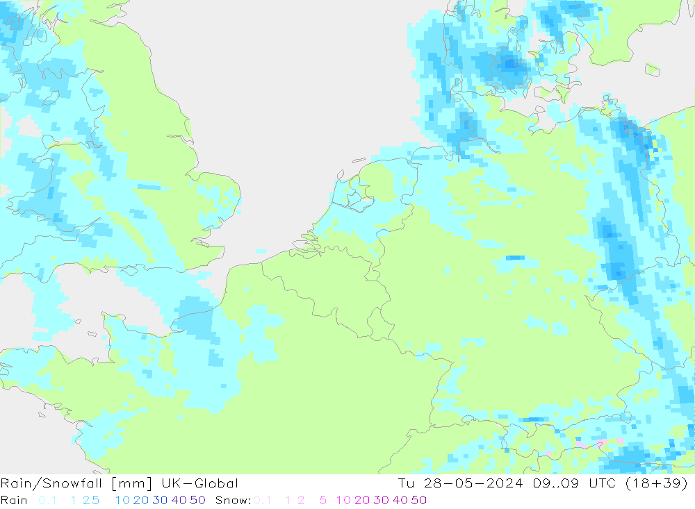 Rain/Snowfall UK-Global Ter 28.05.2024 09 UTC