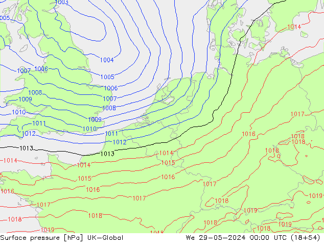 Yer basıncı UK-Global Çar 29.05.2024 00 UTC