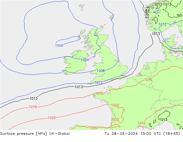 Luchtdruk (Grond) UK-Global di 28.05.2024 15 UTC