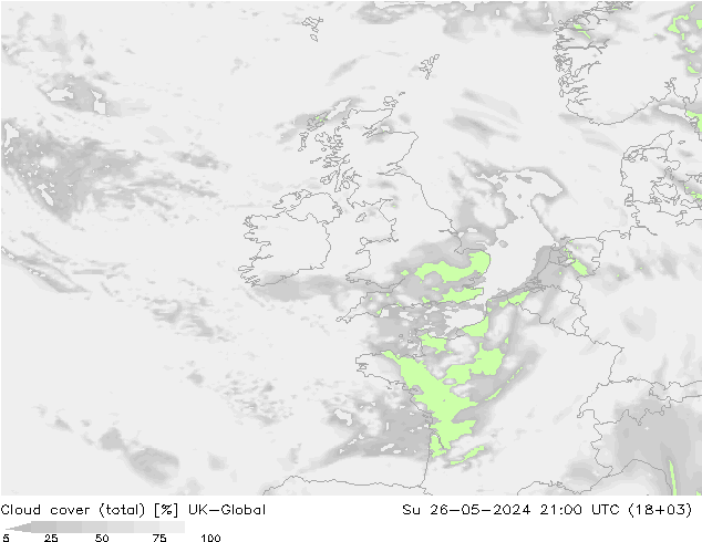 zachmurzenie (suma) UK-Global nie. 26.05.2024 21 UTC