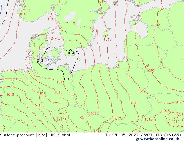 Luchtdruk (Grond) UK-Global di 28.05.2024 06 UTC