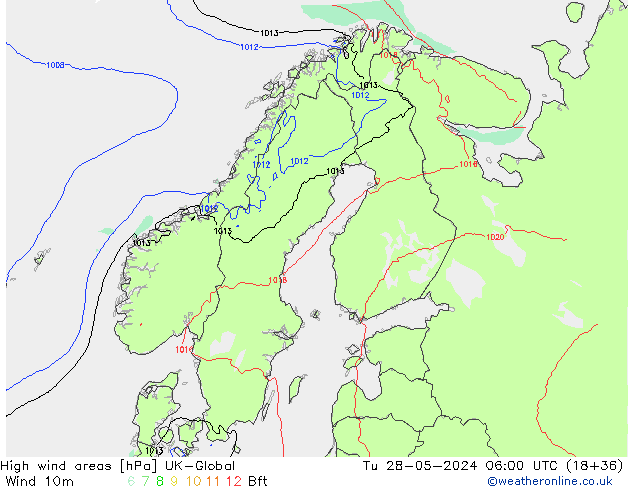 High wind areas UK-Global  28.05.2024 06 UTC