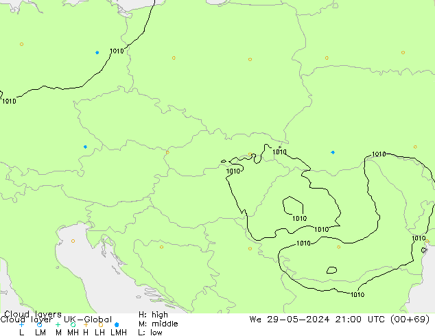 Cloud layer UK-Global We 29.05.2024 21 UTC