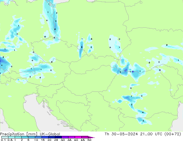 Precipitation UK-Global Th 30.05.2024 00 UTC