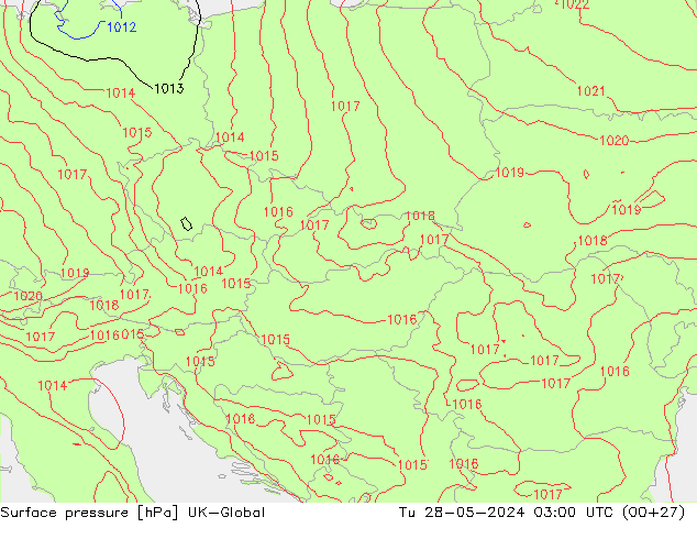 pression de l'air UK-Global mar 28.05.2024 03 UTC