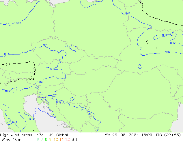 High wind areas UK-Global  29.05.2024 18 UTC