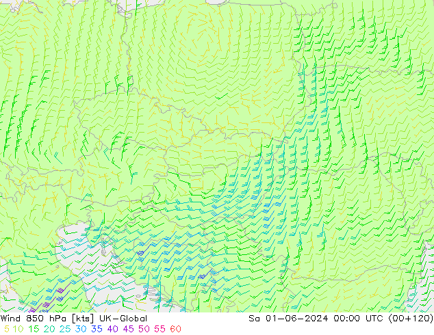 Rüzgar 850 hPa UK-Global Cts 01.06.2024 00 UTC