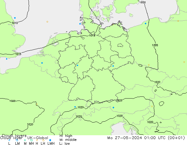 Wolkenlagen UK-Global ma 27.05.2024 01 UTC