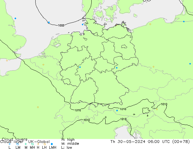 Cloud layer UK-Global  30.05.2024 06 UTC