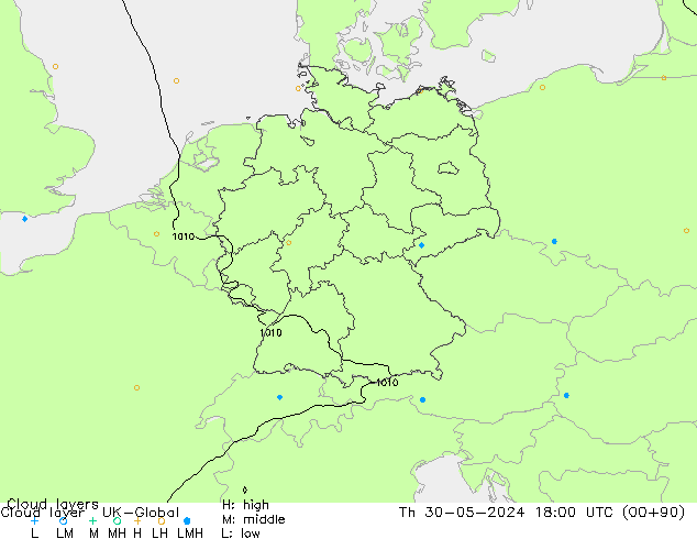 Cloud layer UK-Global Čt 30.05.2024 18 UTC