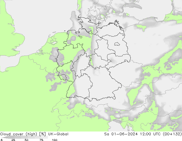 Nuages (élevé) UK-Global sam 01.06.2024 12 UTC