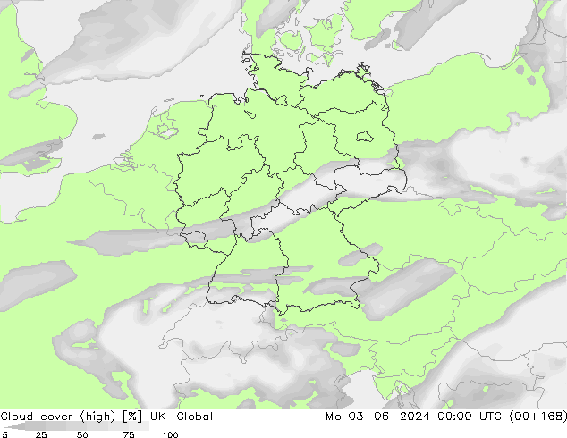 Cloud cover (high) UK-Global Mo 03.06.2024 00 UTC