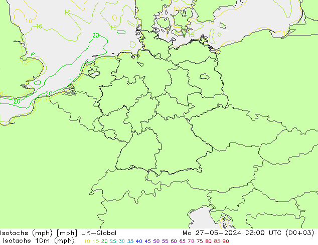 Isotachen (mph) UK-Global Mo 27.05.2024 03 UTC