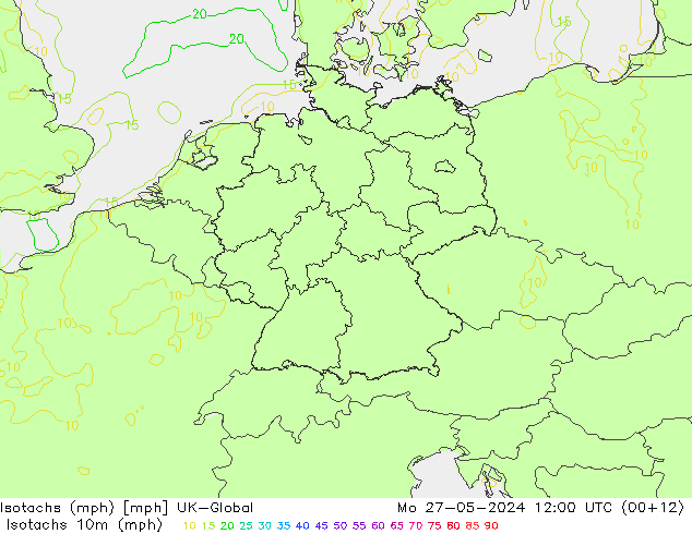 Isotaca (mph) UK-Global lun 27.05.2024 12 UTC