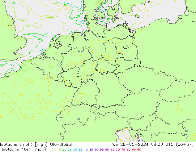 Isotaca (mph) UK-Global mié 29.05.2024 09 UTC