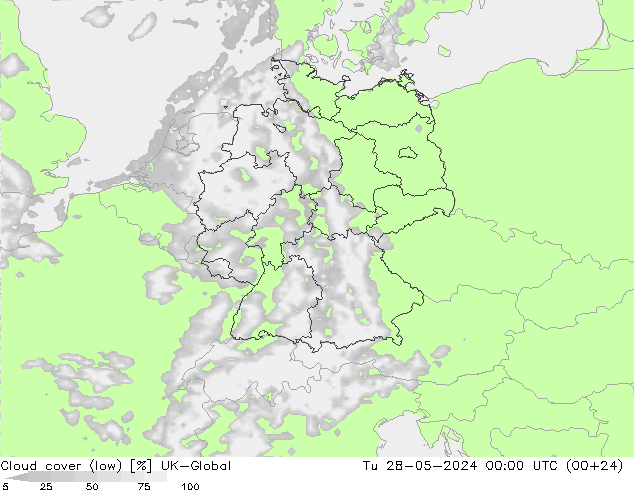 nízká oblaka UK-Global Út 28.05.2024 00 UTC