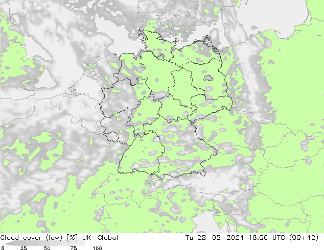 nízká oblaka UK-Global Út 28.05.2024 18 UTC