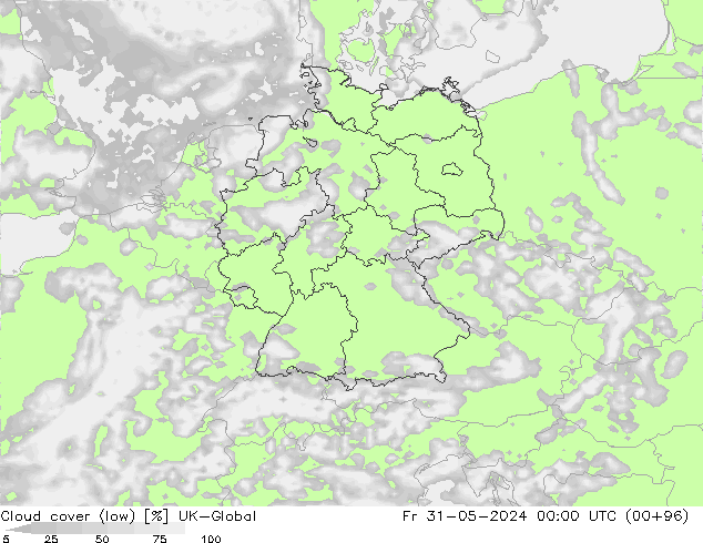 nízká oblaka UK-Global Pá 31.05.2024 00 UTC