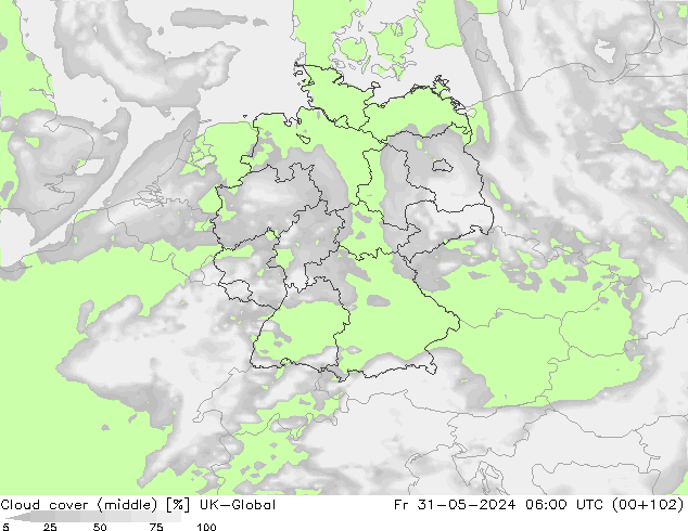 Cloud cover (middle) UK-Global Fr 31.05.2024 06 UTC