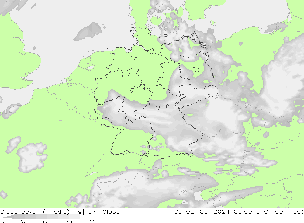Wolken (mittel) UK-Global So 02.06.2024 06 UTC