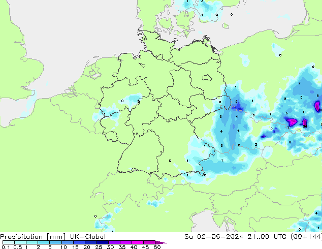 Precipitazione UK-Global dom 02.06.2024 00 UTC