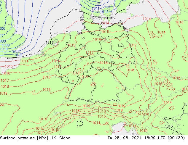 приземное давление UK-Global вт 28.05.2024 15 UTC