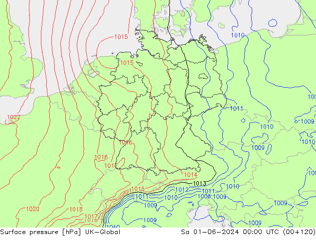 Surface pressure UK-Global Sa 01.06.2024 00 UTC