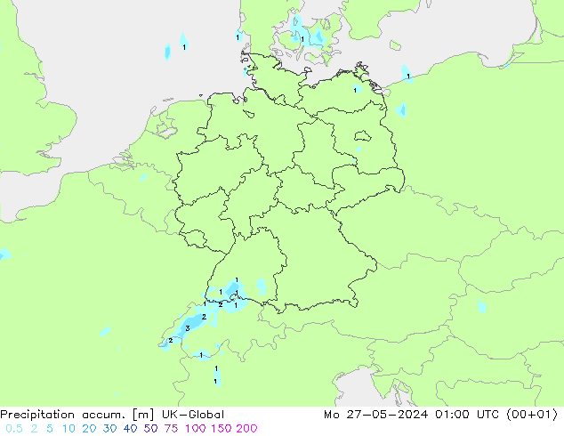 Toplam Yağış UK-Global Pzt 27.05.2024 01 UTC