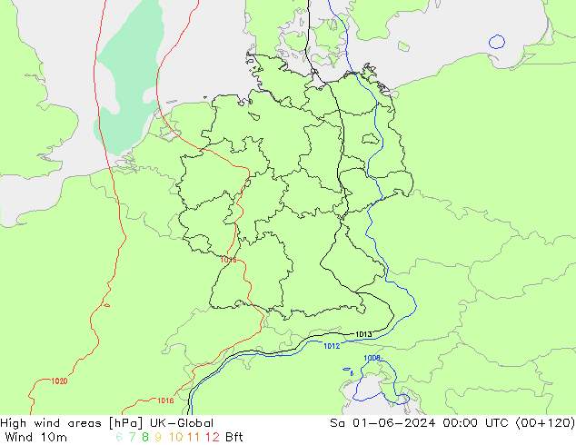 High wind areas UK-Global Sa 01.06.2024 00 UTC