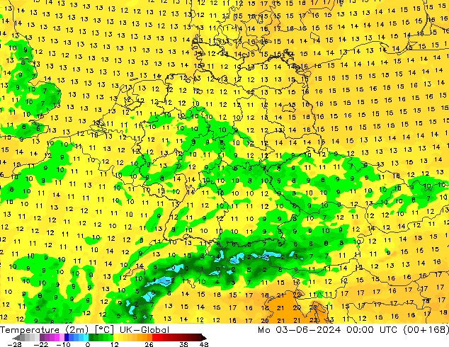 Temperatuurkaart (2m) UK-Global ma 03.06.2024 00 UTC