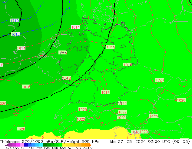 Thck 500-1000hPa UK-Global Seg 27.05.2024 03 UTC