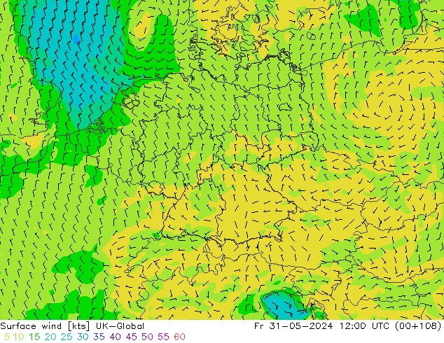 wiatr 10 m UK-Global pt. 31.05.2024 12 UTC