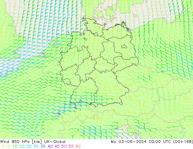 Wind 850 hPa UK-Global Mo 03.06.2024 00 UTC