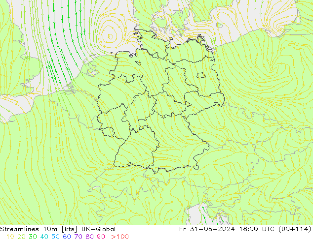 Streamlines 10m UK-Global Fr 31.05.2024 18 UTC