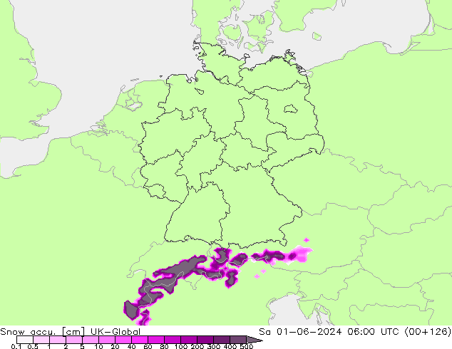 Totale sneeuw UK-Global za 01.06.2024 06 UTC