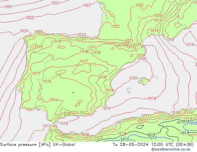 приземное давление UK-Global вт 28.05.2024 12 UTC