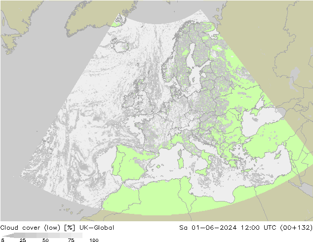 zachmurzenie (niskie) UK-Global so. 01.06.2024 12 UTC