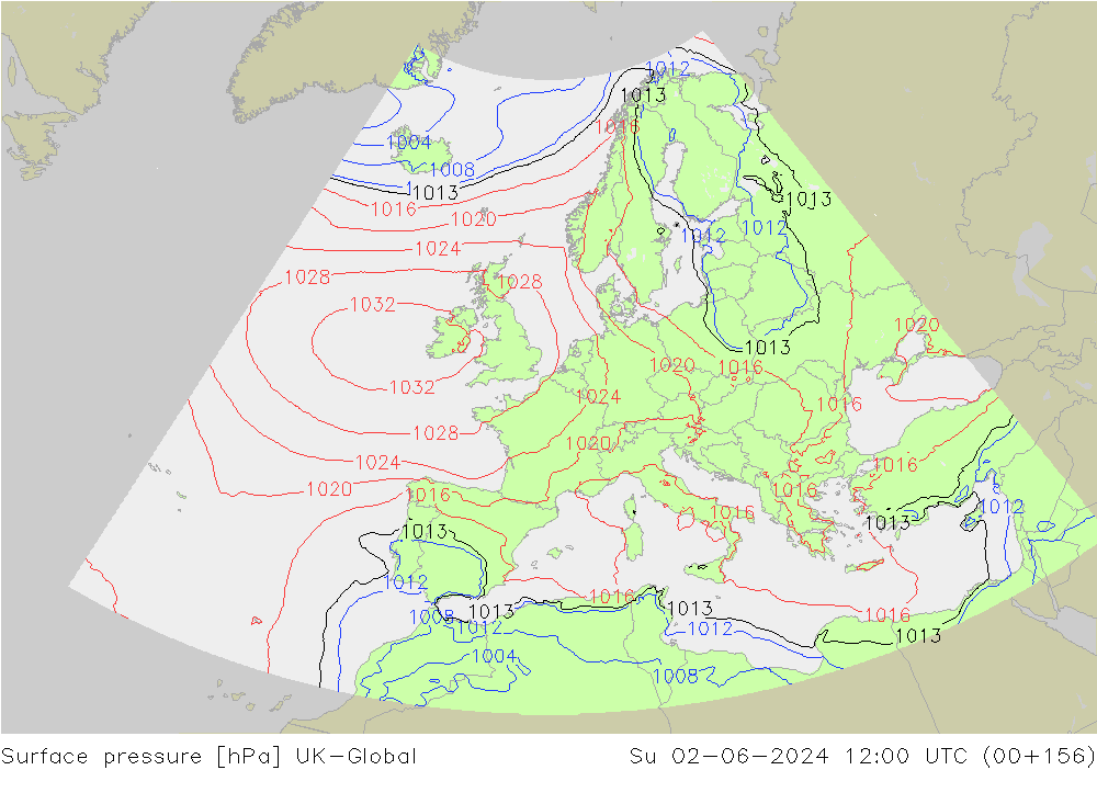 pressão do solo UK-Global Dom 02.06.2024 12 UTC