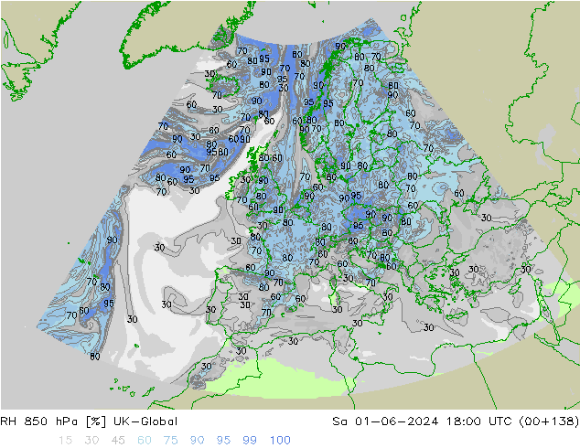 RH 850 hPa UK-Global Sa 01.06.2024 18 UTC