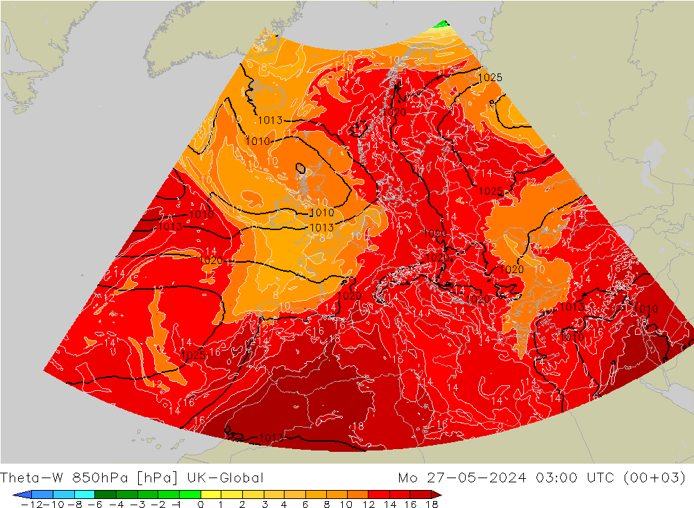 Theta-W 850hPa UK-Global lun 27.05.2024 03 UTC