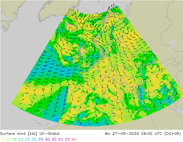 Wind 10 m UK-Global ma 27.05.2024 09 UTC