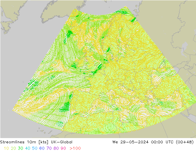 Streamlines 10m UK-Global St 29.05.2024 00 UTC