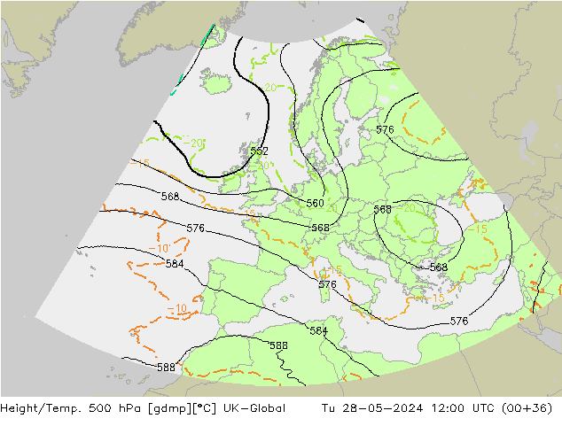 Géop./Temp. 500 hPa UK-Global mar 28.05.2024 12 UTC
