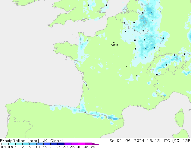 Niederschlag UK-Global Sa 01.06.2024 18 UTC
