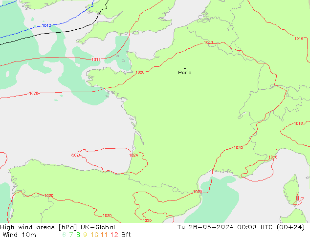 High wind areas UK-Global  28.05.2024 00 UTC