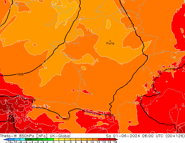 Theta-W 850hPa UK-Global  01.06.2024 06 UTC