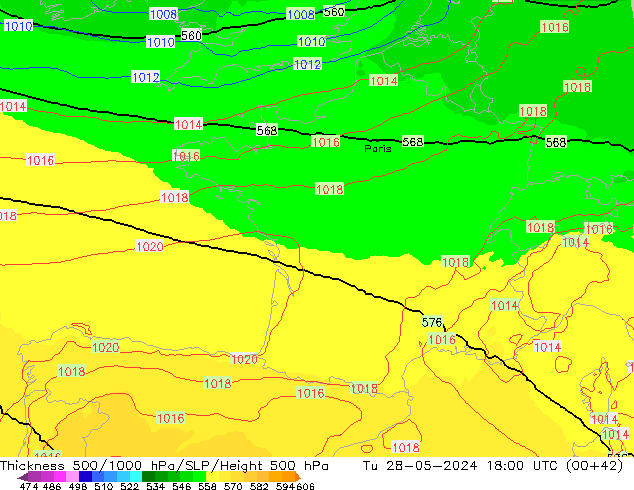 500-1000 hPa Kalınlığı UK-Global Sa 28.05.2024 18 UTC