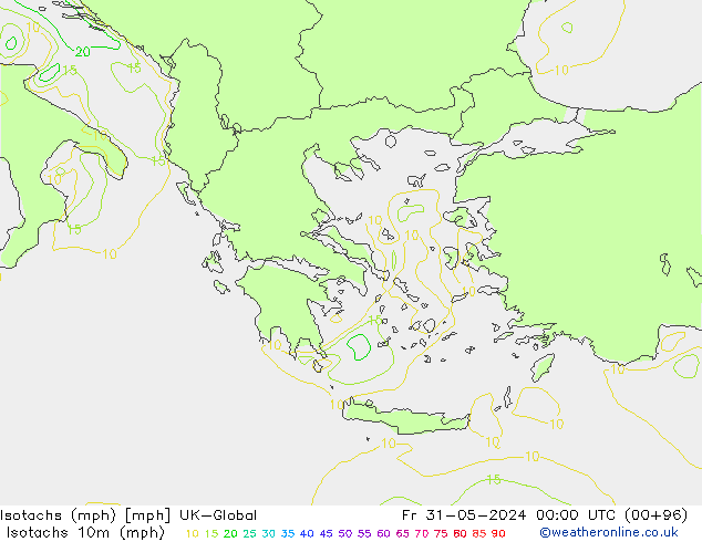 Isotachs (mph) UK-Global Fr 31.05.2024 00 UTC