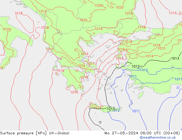 Luchtdruk (Grond) UK-Global ma 27.05.2024 06 UTC