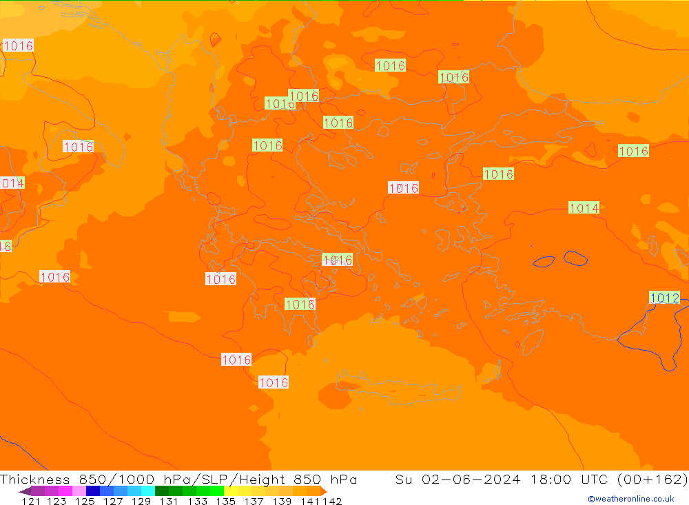 Thck 850-1000 hPa UK-Global Su 02.06.2024 18 UTC
